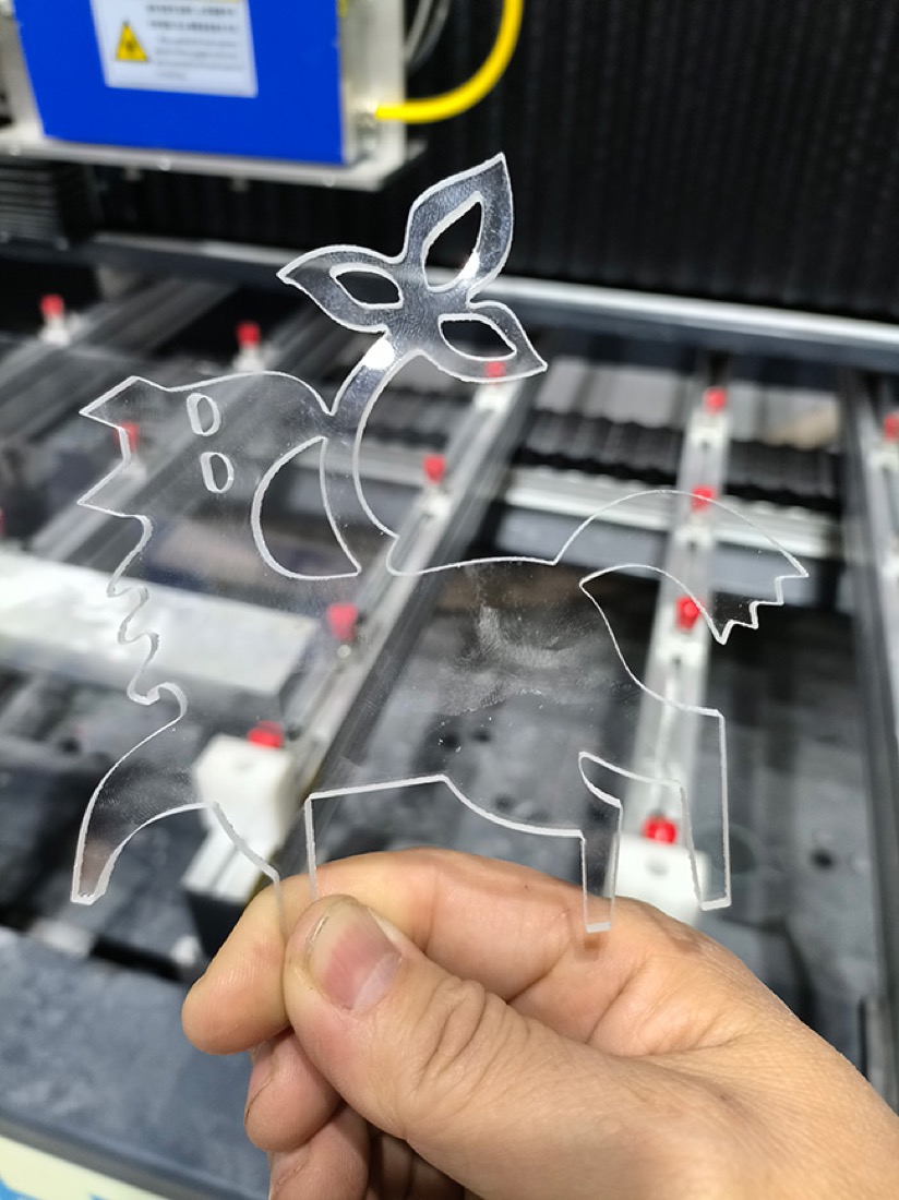 Laser-processed glass sample produced on a Gudetech machine